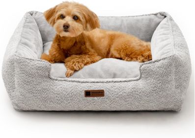 MEWOOFUN Medium Dog Bed - 31.5x23.6x9.5 Inch Washable Rectangle Dog Bed With Warming & Calming Features, Anti-Slip Bottom For Puppies