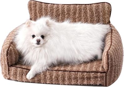 Mewoo Orthopedic  Couch For Indoor s - 26x19x11.8 Inch  Bed With Removable Washable Cover & Non-Slip Bottom, Small Dog Bed For Puppies, Brown