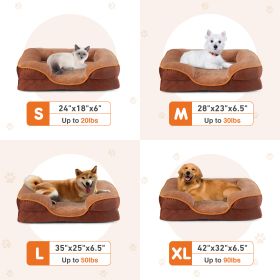 Memory Foam Dog Bed For Small DogsWith Washable Removable Cover Non-Slip Base Waterproof Liner