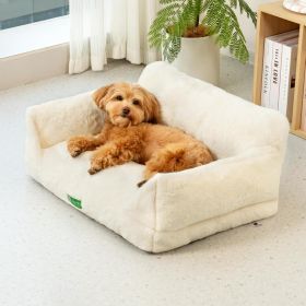 MEWOOFUN  Sofa Bed - Washable Dog Bed With Removable Cover & Non-Slip Bottom For Indoor  Small Dogs White, Medium