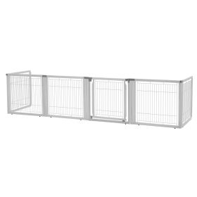 Richell Convertible Elite 6 Panel Dog Gate - Origami White
