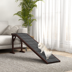 PawHut Dog Ramp For Bed Top Platform, 74 X 16 X 25, Brown
