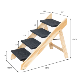 Wooden Foldable 4-storey Pet Stairs   Ramps