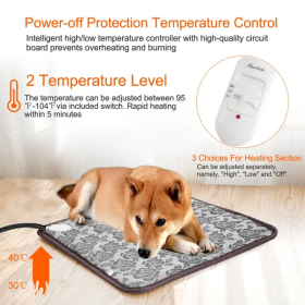 Dog Heating Pad Dog  Electric Heating Mat Waterproof Adjustable Warming Blanket
