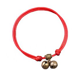 Adjustable Dog Collar With Bell Pendant Red