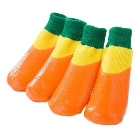 4 Pcs Dog Knitted Leg Socks Teddy Small Dog, Orange