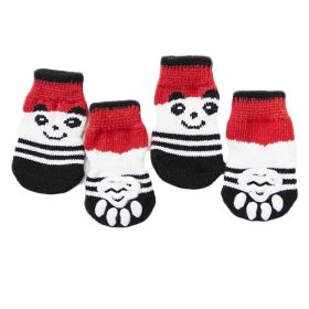 4 Pcs Red Panda Knitted Dog Socks