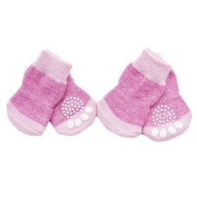 4 Pcs Pink Knitted Dogs Socks