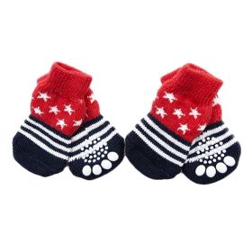 4 Pcs Red Stars Cute Puppy Socks
