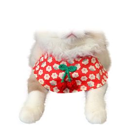Small Dog Cute Cherry Bibs Scarf Pet Bandana Neckerchief Accessories, Red