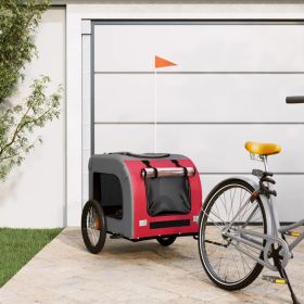 Pet Bike Trailer Red and Gray Oxford Fabric & Iron