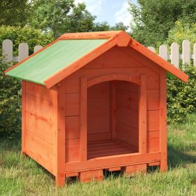 Dog Kennel Brown Solid Wood Pine 25.6"x25.6"x24.2"