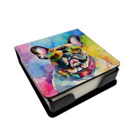 French Bulldog Hippie Dawg PU Leather Note Paper Holder
