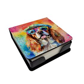 Cavalier Spaniel Hippie Dawg PU Leather Note Paper Holder