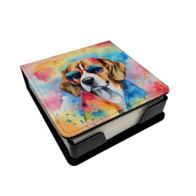 Beagle Hippie Dawg PU Leather Note Paper Holder