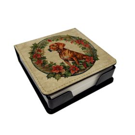 Vizsla Christmas Flowers PU Leather Note Paper Holder