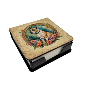 American Staffordshire Terrier and Flowers PU Leather Notepad