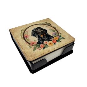 Black and Tan Coonhound Flowers PU Leather