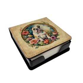 English Bulldog Flowers PU Leather