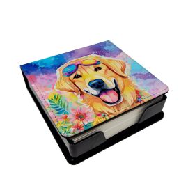 Yellow Labrador Hippie Dawg PU Leather Note Paper Holder
