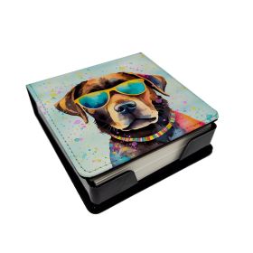 Chocolate Labrador Hippie Dawg PU Leather Notepad