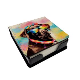 Chocolate Labrador Hippie Dawg PU Leather Note Paper Holder