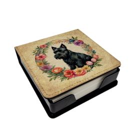 Scottish Terrier Flowers PU Leather