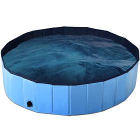 63 Inch Foldable Leakproof Dog Pet Pool Bathing Tub