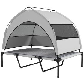 PawHut Elevated Dog Bed with Removable Canopy
