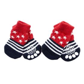 4 Pcs Red Stars Cute Puppy Socks