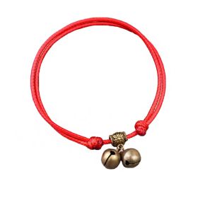 Adjustable Dog Collar With Bell Pendant Red