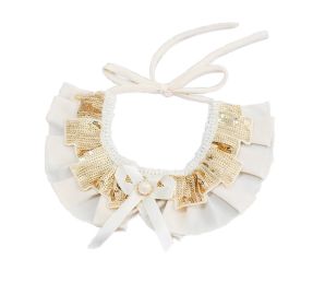 Adjustable Pet Collar With Gold Sequins