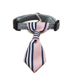 Adjustable Pink Vertical Stripe Dog Neck Tie