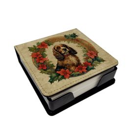 English Cocker Spaniel Christmas Flowers PU Leather