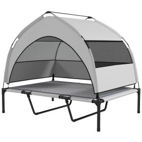 PawHut Elevated Dog Bed with Removable Canopy