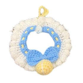 Blue Handmade Knitted Dog Collar