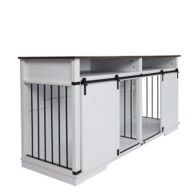 WF004-WH- White Indoor Crate/Pen Made With A Combination Of Wood And Stainless Steel