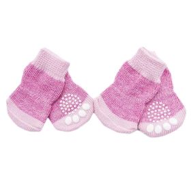 4 Pcs Pink Knitted Dogs Socks