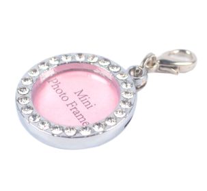 Pet Round Rhinestone Writable Name ID Tags For Dogs