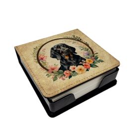 Black and Tan Coonhound Flowers PU Leather