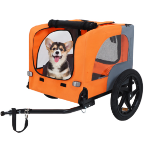 Utdoor Heavy Duty Collapsible  Bike Trailer With 16-Inch All Terrain Wheels & Universal Hitch   Foldable Dog Cargo Carrier Cart For Bicycles