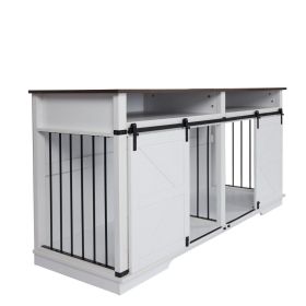 WF004-WH- White Indoor Crate/Pen Made With A Combination Of Wood And Stainless Steel