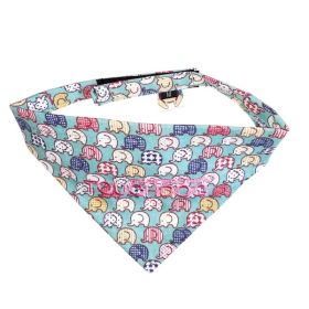 Touchdog 'Bad-to-the-Bone' Elephant Patterned Fashionable Velcro Bandana (Color: Aqua, Size: M)