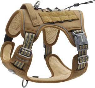 Tactical Dog Harness for Small Medium Dogs (Color: Army yellow, Size: XL(Neck)