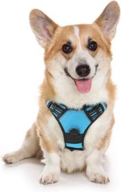 Dog Harness; No-Pull Harness with 2 Leash Clips (Color: Baby Blue, Size: X-Large)