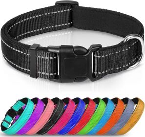 Reflective Dog Collar; Soft Neoprene (Color: Black, Size: X-Large (Pack of 1))