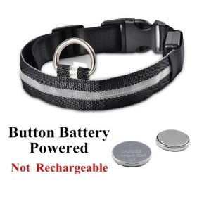 LED Glowing Dog Collar Battery Operated Luminous Collar (Color: Black, Size: XL)
