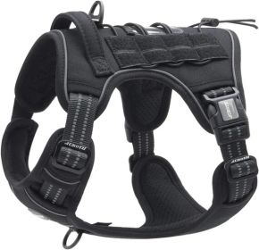 Tactical Dog Harness for Small Medium Dogs (Color: Black, Size: S(Neck)