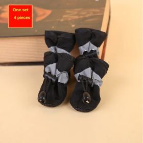 4pcs Dog Shoes; Large Dog Waterproof (Color: Black, Size: L)