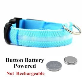 LED Glowing Dog Collar Battery Operated Luminous Collar (Color: Blue, Size: XL)